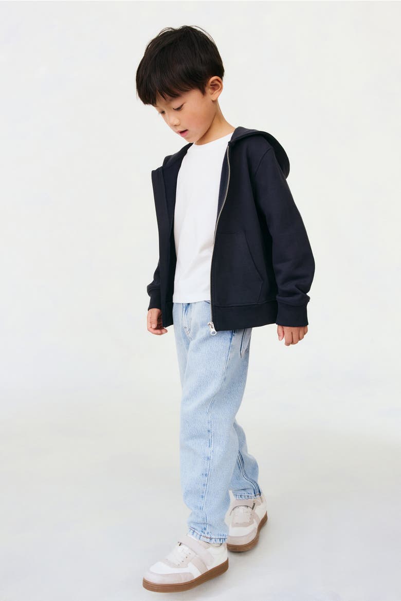 Tapered Cotton-blend Jeans, Alternate, color, Light denim blue