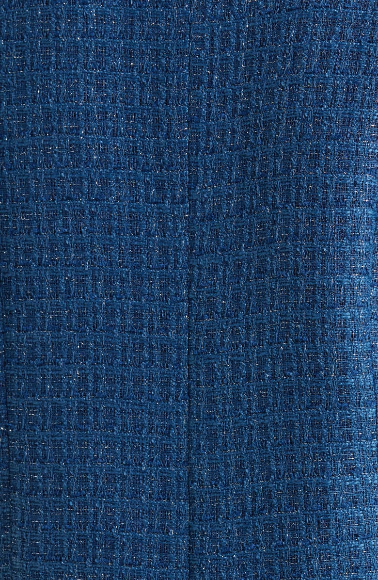 Tahari ASL Collarless Bouclé Jacket, Alternate, color, Riverside Blue