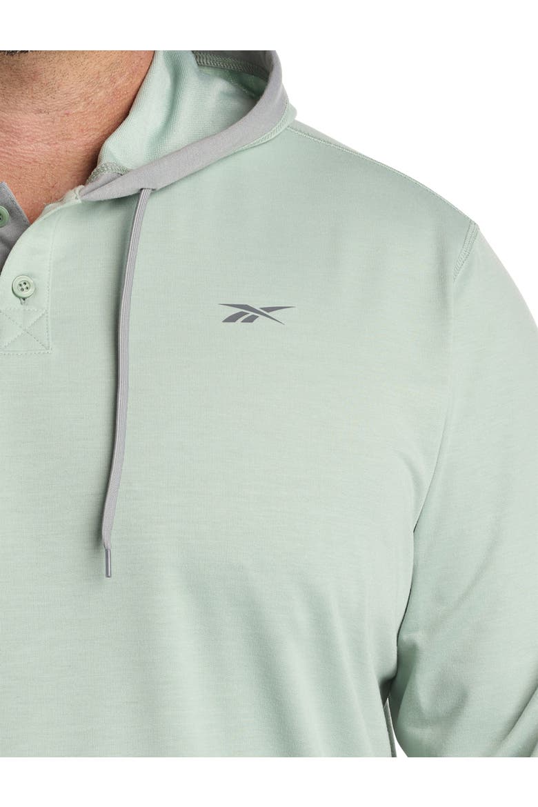 Big & Tall French Terry Performance Henley Hoodie, Alternate, color, HYBRID GREEN