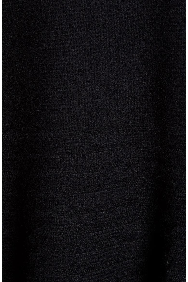 Rib Ruffle Cashmere Scarf, Alternate, color, BLACK
