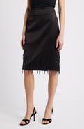 MANGO Crystal Trim Midi Skirt