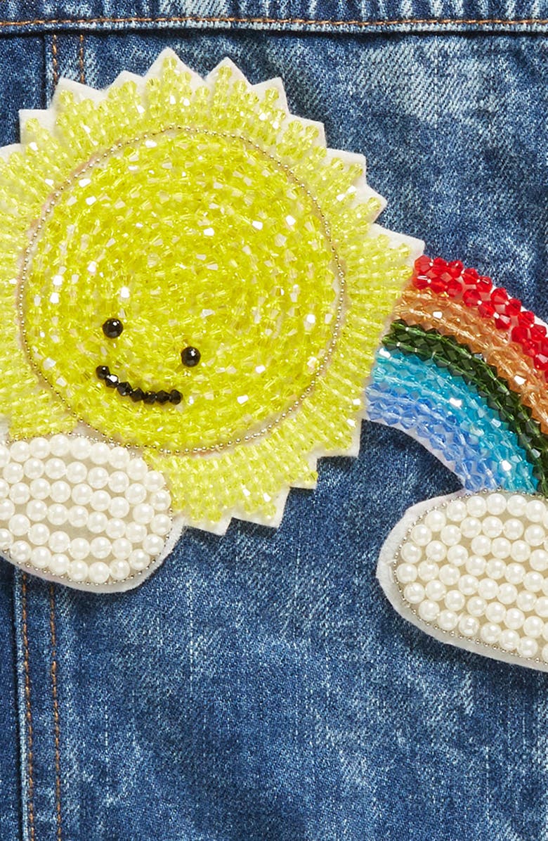 Lola + The Boys Kids' Sunny Days Embellished Denim Jacket, Alternate, color,