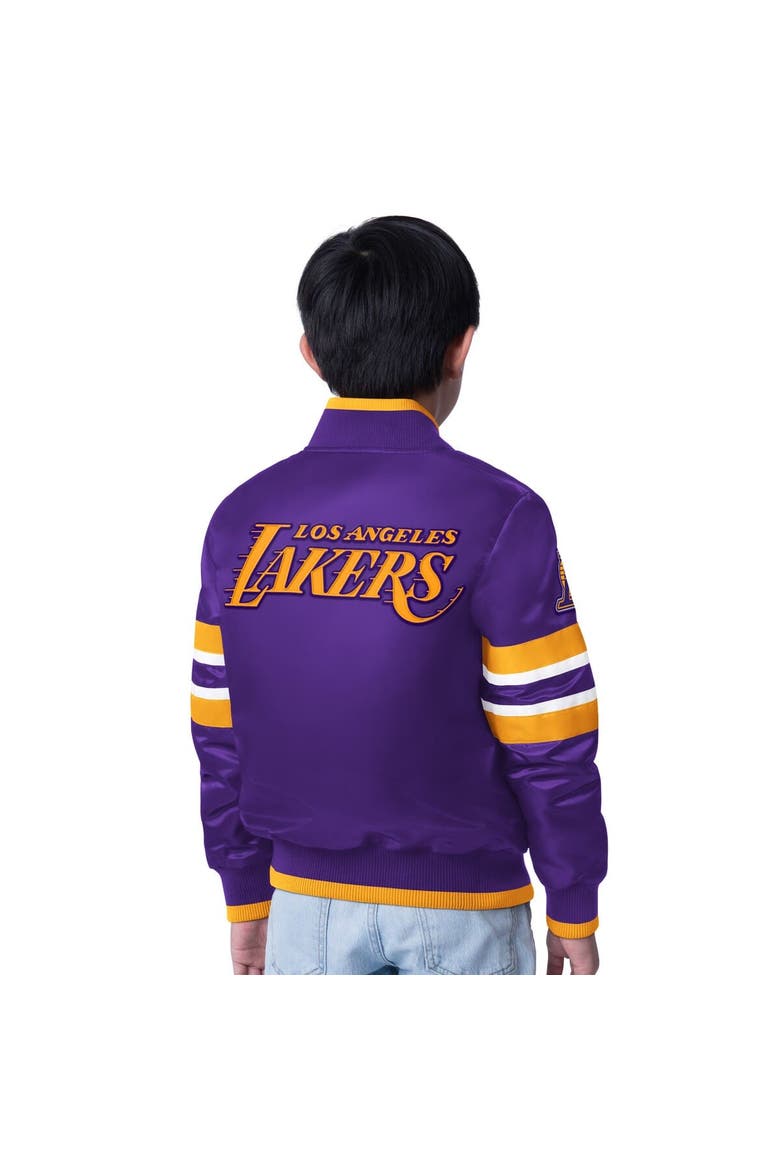 Youth Starter Purple Los Angeles Lakers Scout Varsity Full-Snap Jacket, Alternate, color, Purple
