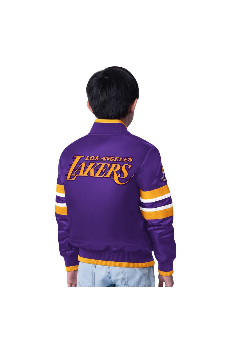 STARTER Youth Starter Purple Los Angeles Lakers Scout Varsity Full-Snap Jacket, Alternate, color, Purple