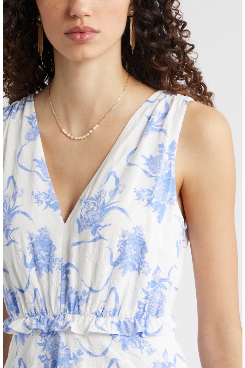 Floral Tiered Maxi Dress, Alternate, color, IVORY- BLUE ANTOINETTE FLORAL