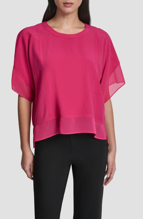 Mixed Media Dolman Sleeve Top