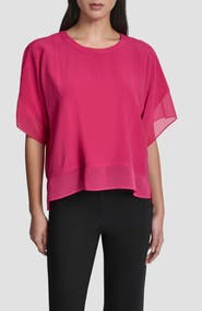 DKNY Mixed Media Dolman Sleeve Top