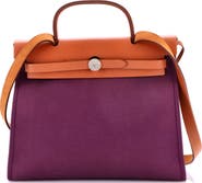 Pre-Owned Hermes Herbag Zip Leather and Toile 31