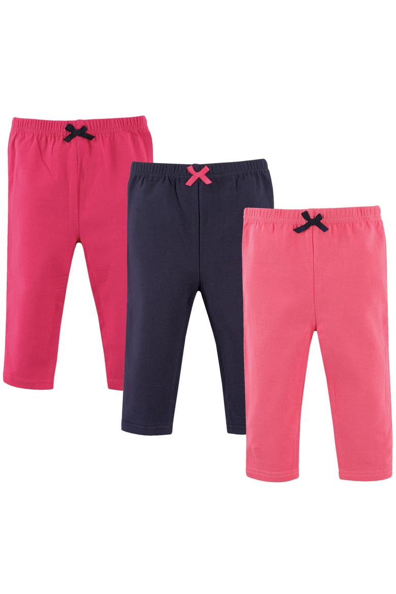 Durable Soft Cotton Leggigngs, Main, color, Dark Pink Navy