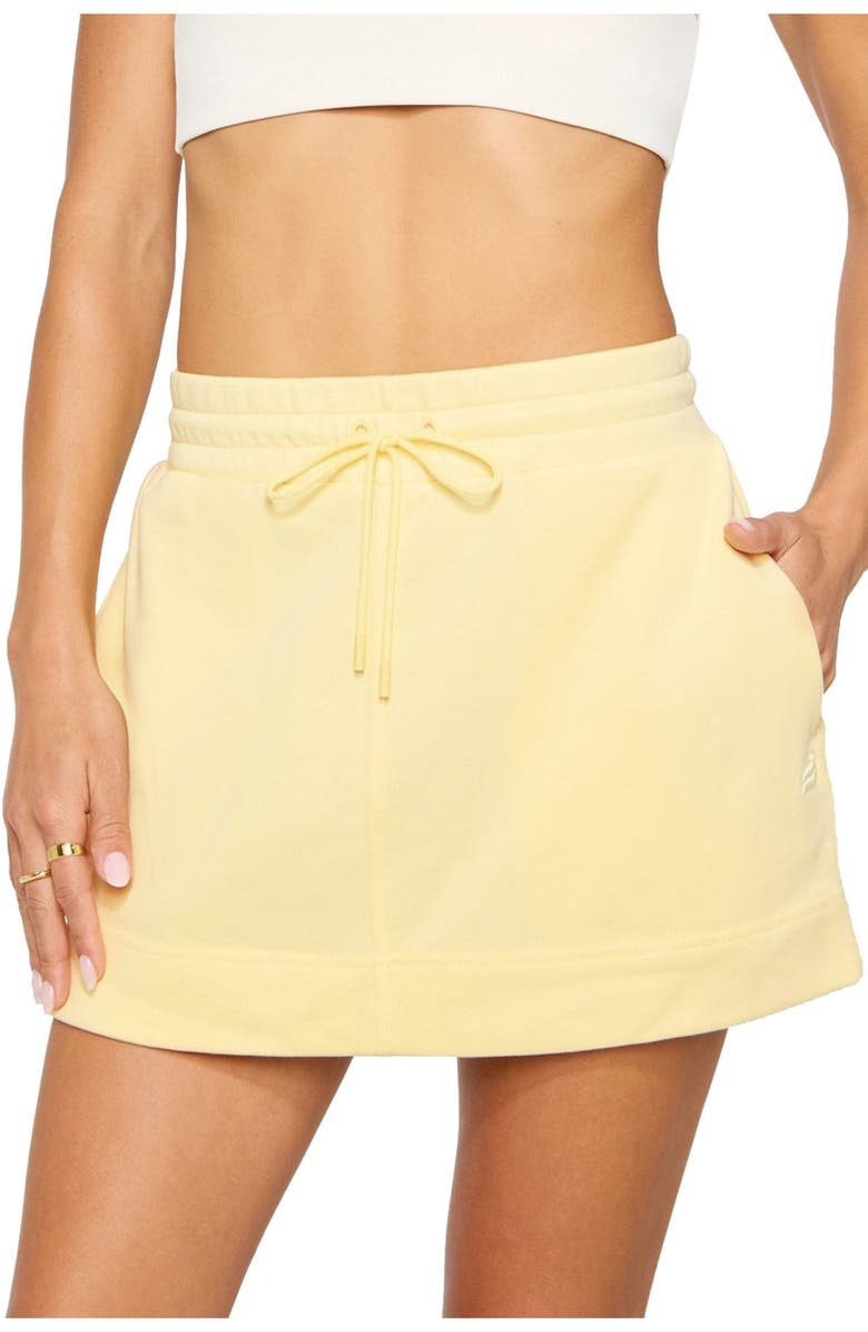 Fabletics Year Round Terry Mini Skirt, Main, color, Butter