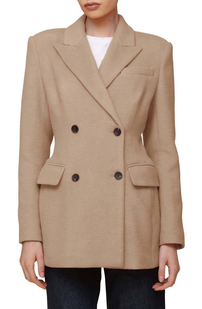 Avec Les Filles Hourglass Blazer Coat, Alternate, color, Camel