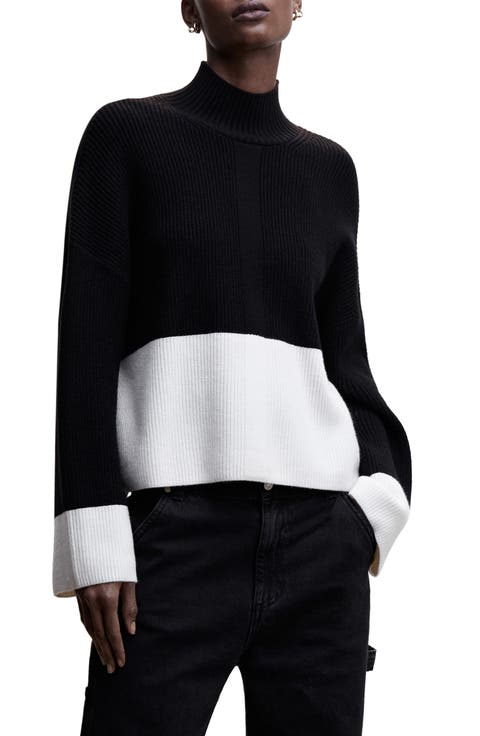 Colorblock Turtleneck Sweater