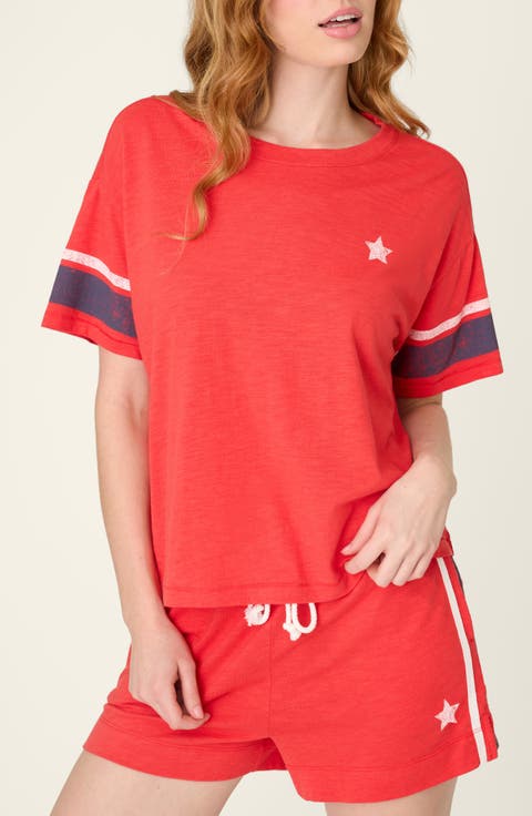 Star Spangled Summer Cotton & Modal Pajama T-Shirt Top
