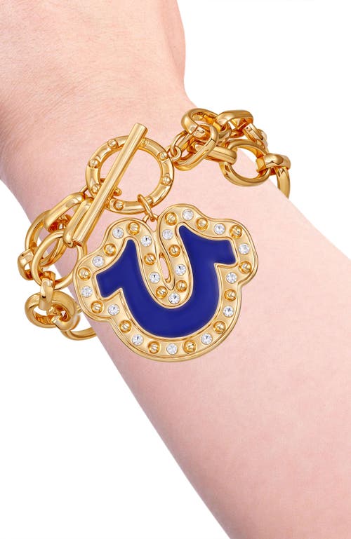 True Religion Toggle Bracelet With Horseshoe Charm In Gold