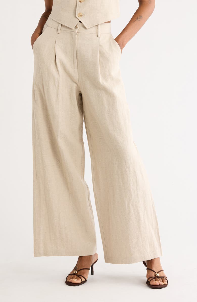 FRNCH Philo Linen & Cotton Pants, Main, color,