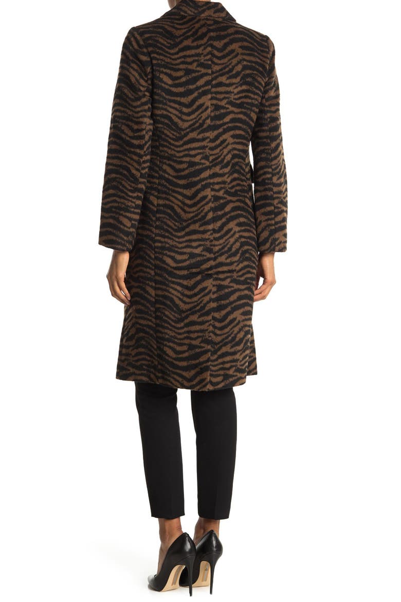 Raven Zebra Print Felted Coat, Alternate, color, DARK BROWN ZEBRA