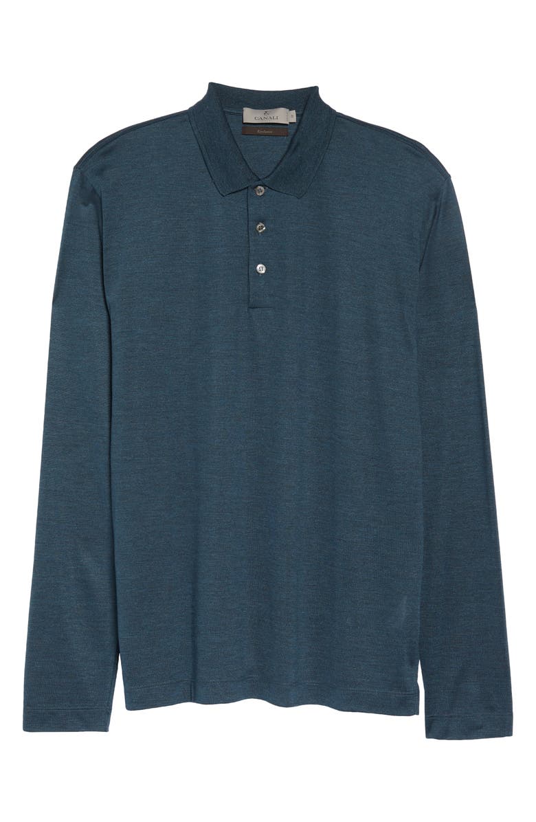 Canali Silk Long Sleeve Polo, Alternate, color, 