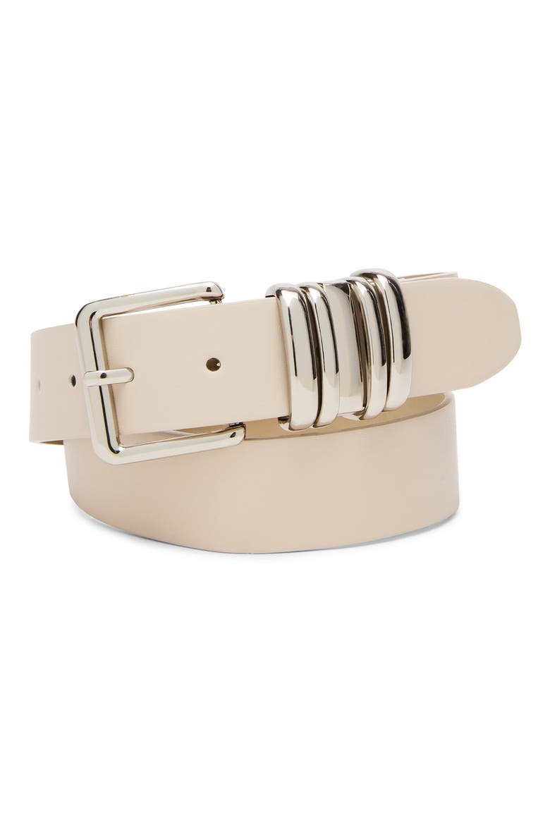 Multi Keeper Faux Leather Belt, Alternate, color, OATMEAL