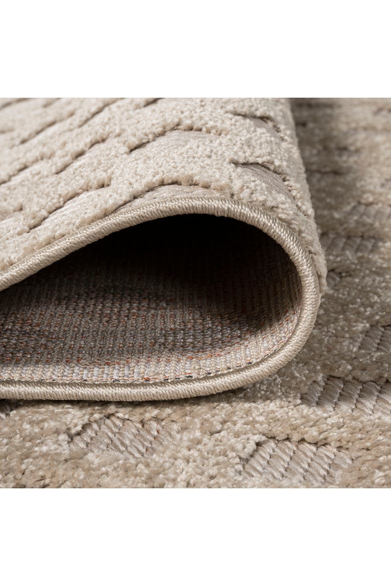 Rabat High-Low Pile Mini-Diamond Trellis Indoor/Outdoor Area Rug, Alternate, color, Beige