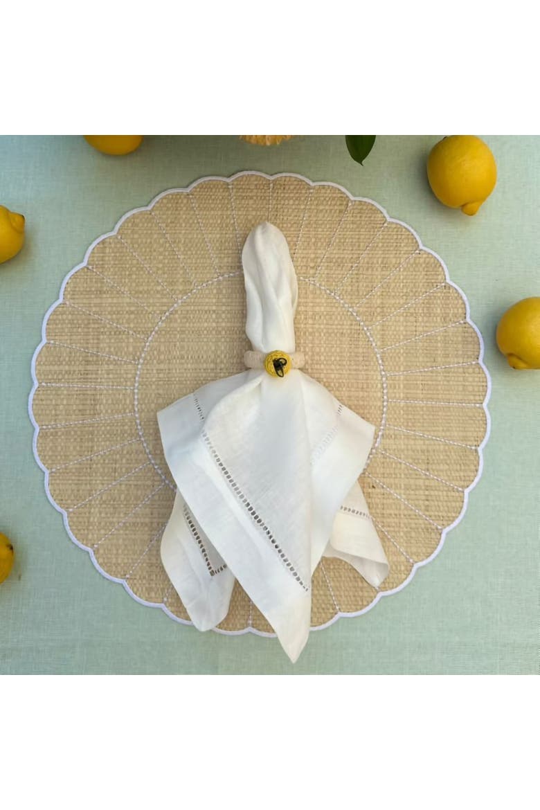 Sunburst Buriti Placemat, Alternate, color, White