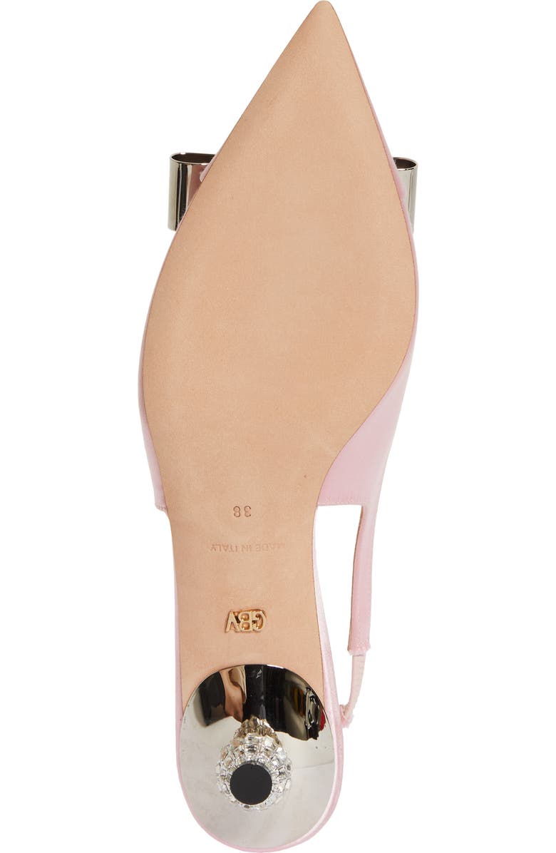 Giambattista Valli Crystal Ball Bow Pointed Toe Silk Slingback Pump, Alternate, color,