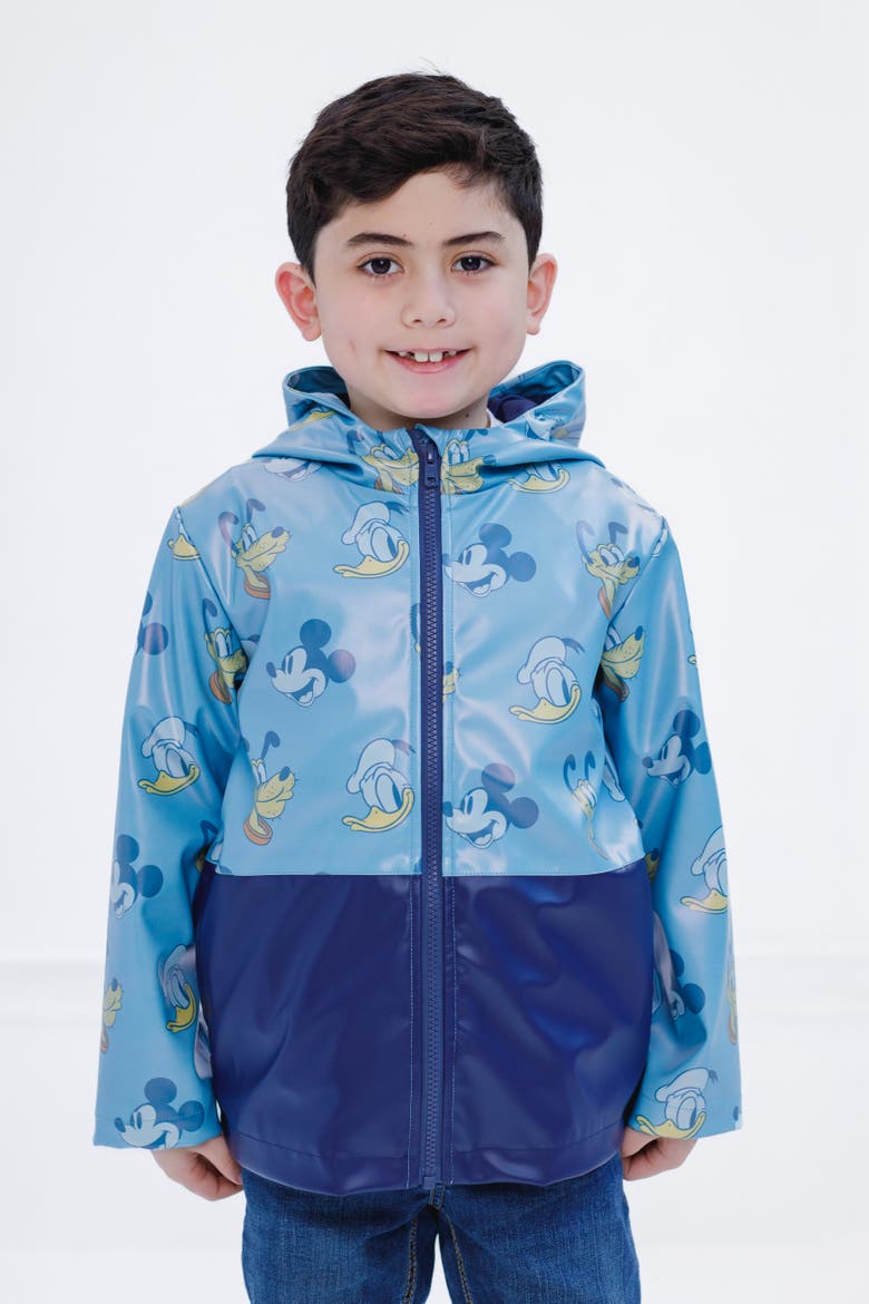 Mickey Mouse Hooded Zip-Up Rain Jacket, Alternate, color, Navy Mickey Mouse