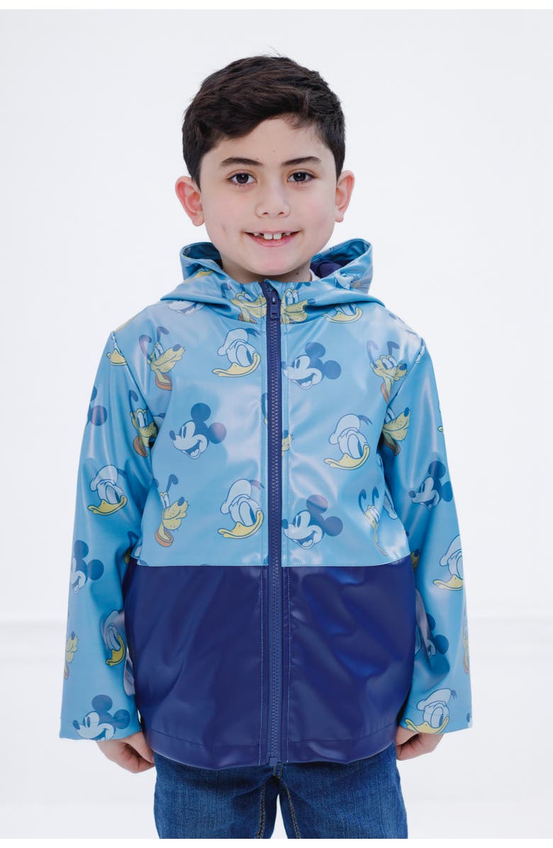 Disney Mickey Mouse Hooded Zip-Up Rain Jacket, Alternate, color, Navy Mickey Mouse
