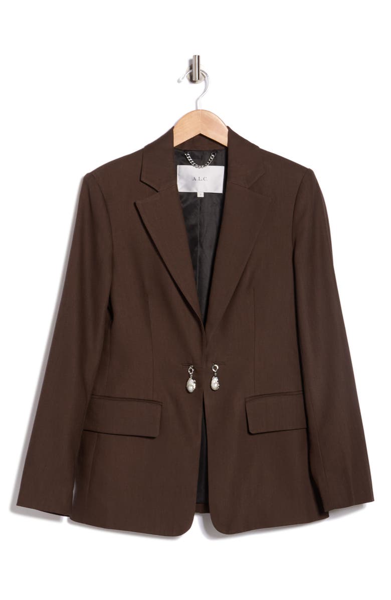 A.L.C. Mel Notch Lapel Blazer, Main, color, Dark Carob