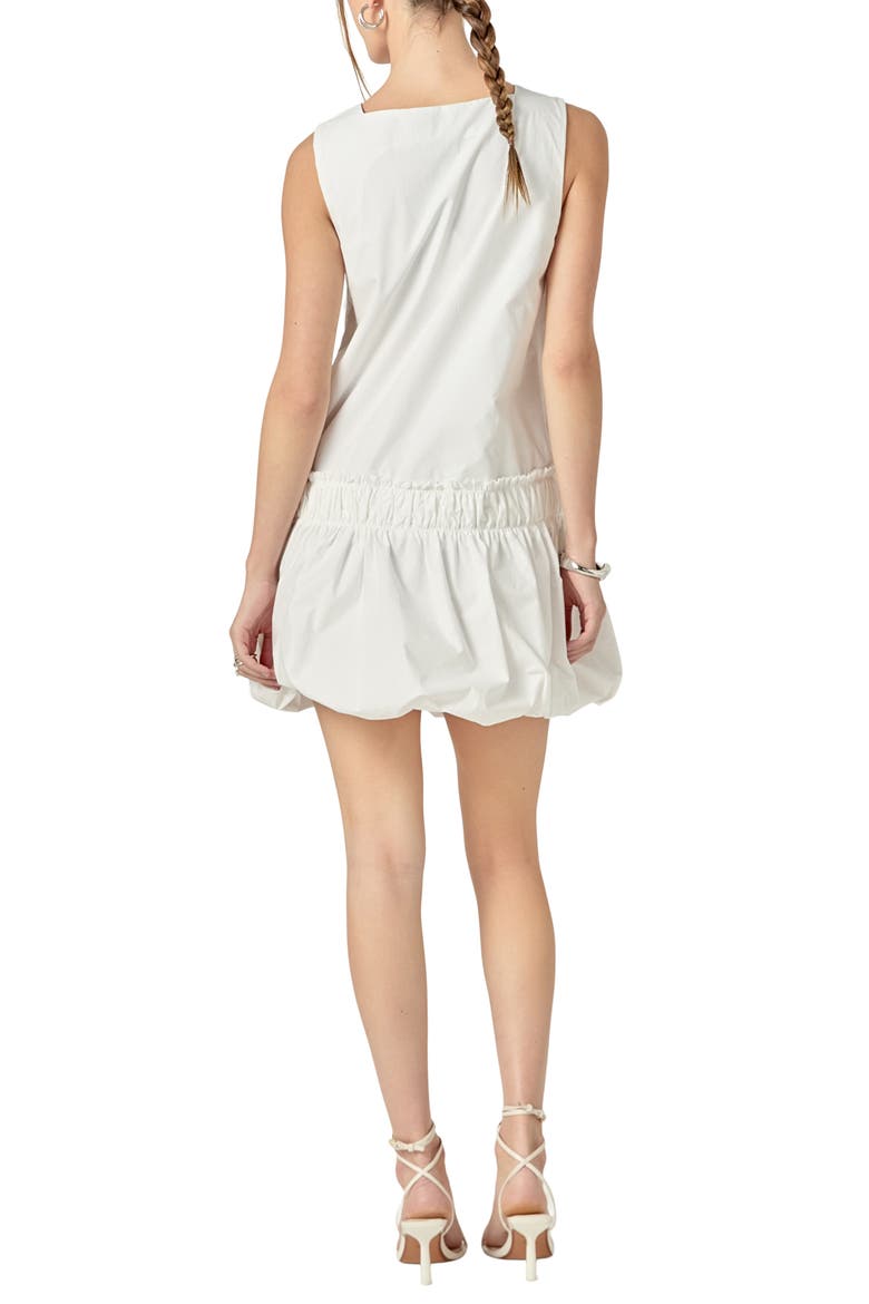 Bubble Skirt Sleeveless Minidress, Alternate, color, WHITE