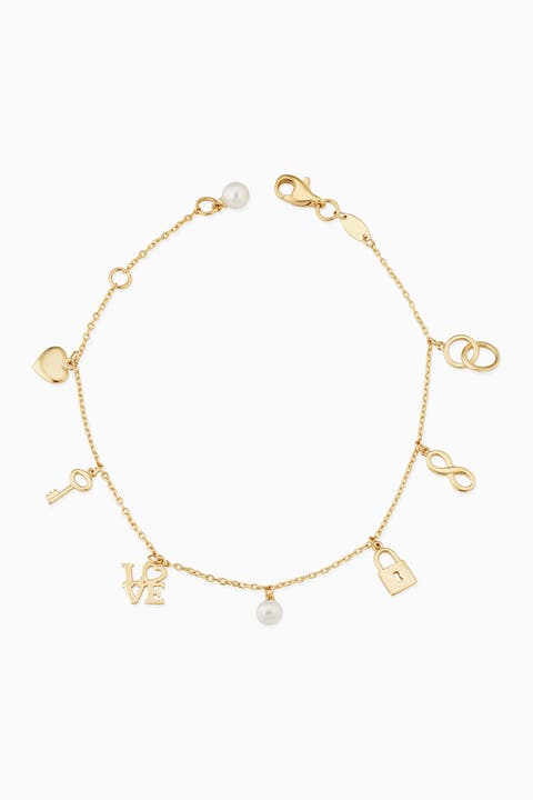 14K Yellow Gold Forever Yours Charm Bracelet