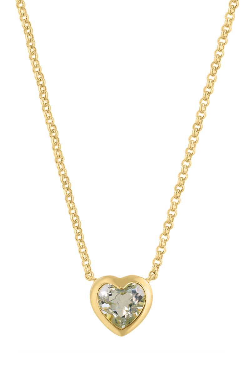 EFFY Green Amethyst Heart Pendant Necklace, Alternate, color, 