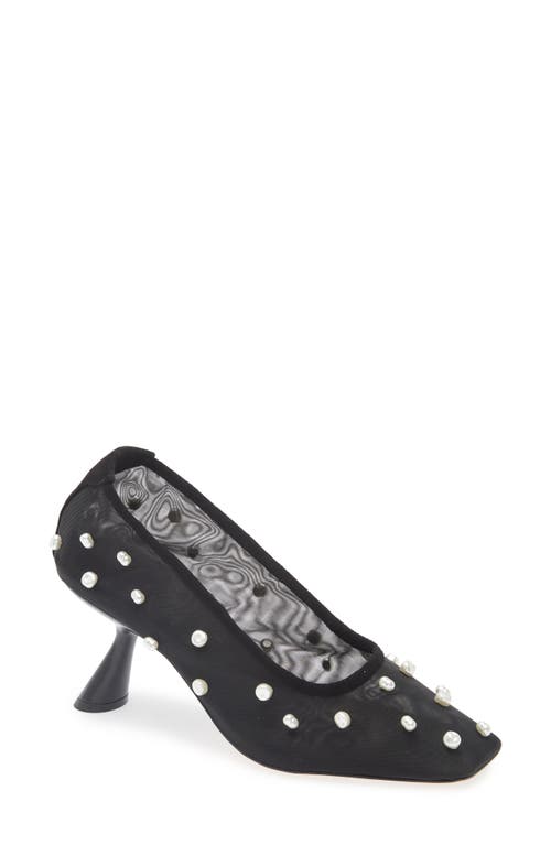 Cult Gaia Winnie Pearl Embellished Pump In Black