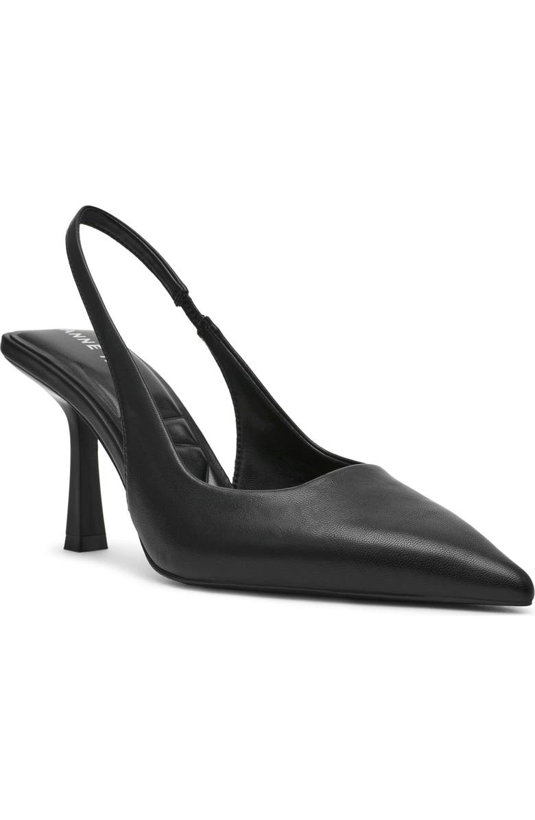 Anne Klein Itzy Pointed Toe Slingback Pump, Main, color, Black Smooth