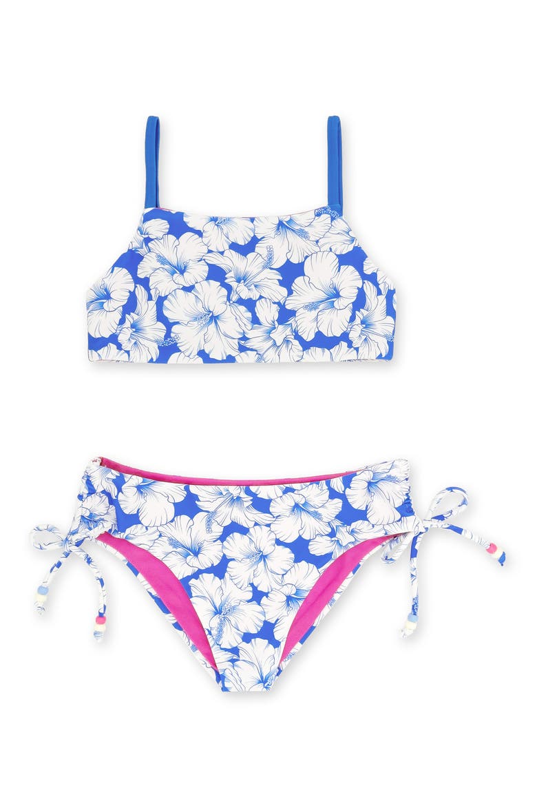 Kids' Strands UPF 50+ Two-Piece Swimsuit, Main, color, MARINA BLUE