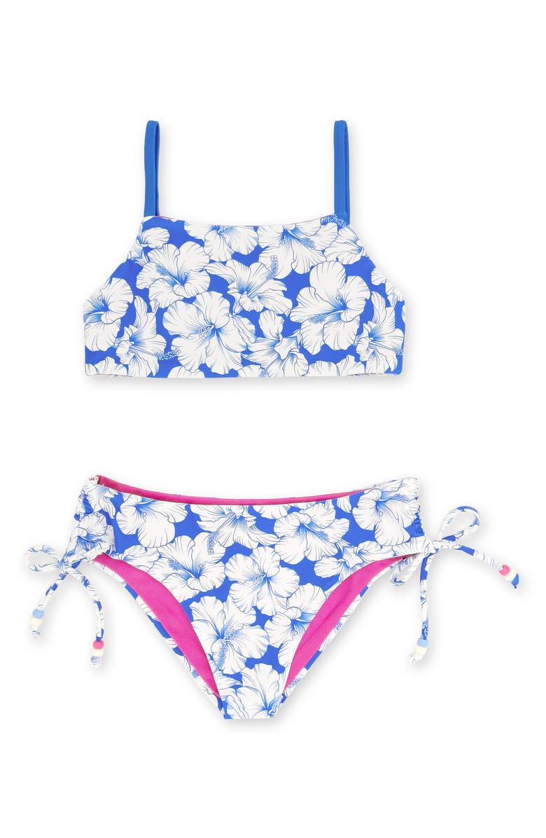 Feather 4 Arrow Kids' Strands UPF 50+ Two-Piece Swimsuit, Main, color, Marina Blue