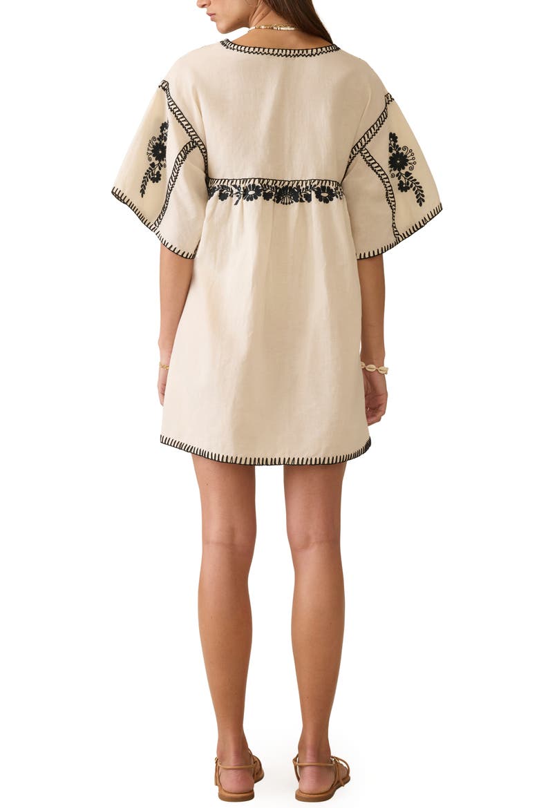 Sunday Embroidered Cotton & Linen Minidress, Alternate, color, NATURAL