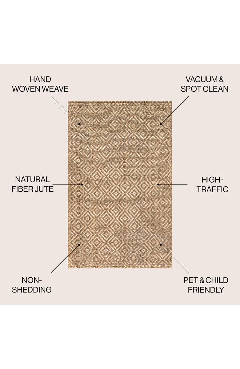 JONATHAN Y Hira Hand Woven Diamond Chunky Jute Area Rug, Alternate, color, Natural