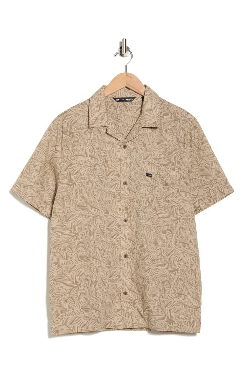 TravisMathew Afternoon Sun Woven Short Sleeve Shirt, Alternate, color, Oxford Tan