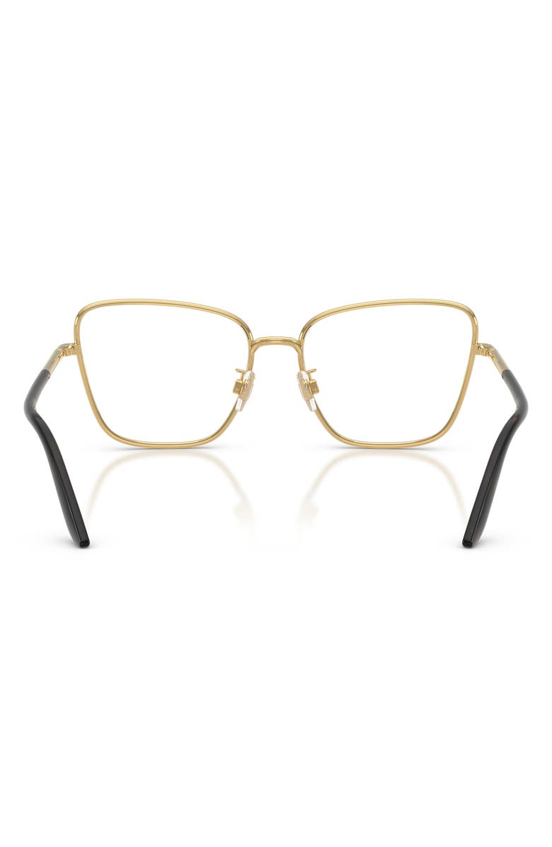 Dolce&Gabbana 57mm Square Cat Eye Optical Glasses, Alternate, color, Gold / Demo Lens