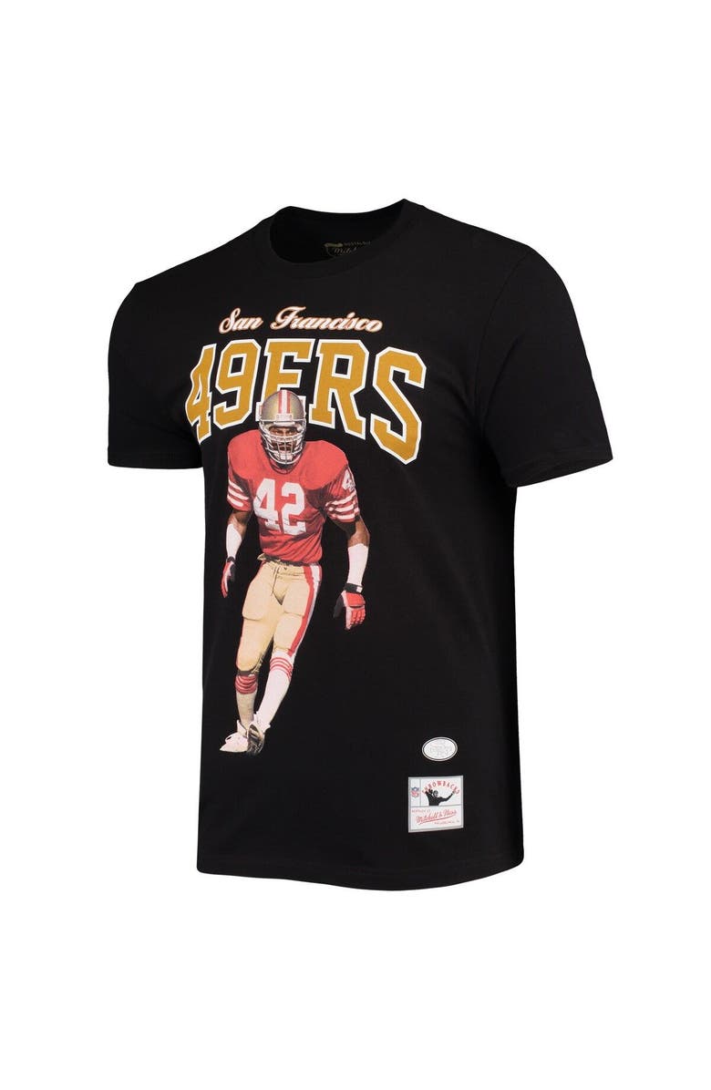 Mitchell & Ness Men's Mitchell & Ness Ronnie Lott San Francisco 49ers Black Player Graphics T-Shirt, Alternate, color,