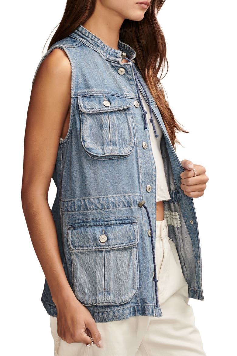 Utility Denim Vest, Alternate, color, LAKESIDE