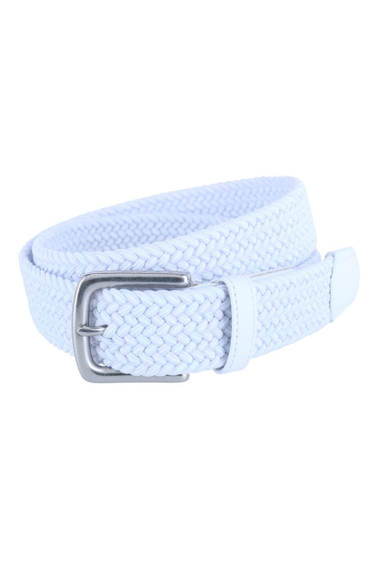 Riverside Solid Stretch Weave Belt, Main, color, White