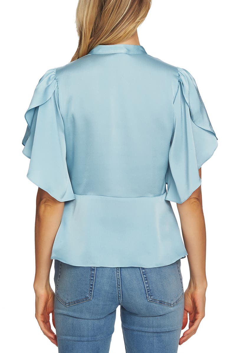 CeCe Tie-Neck Satin Blouse, Alternate, color, 