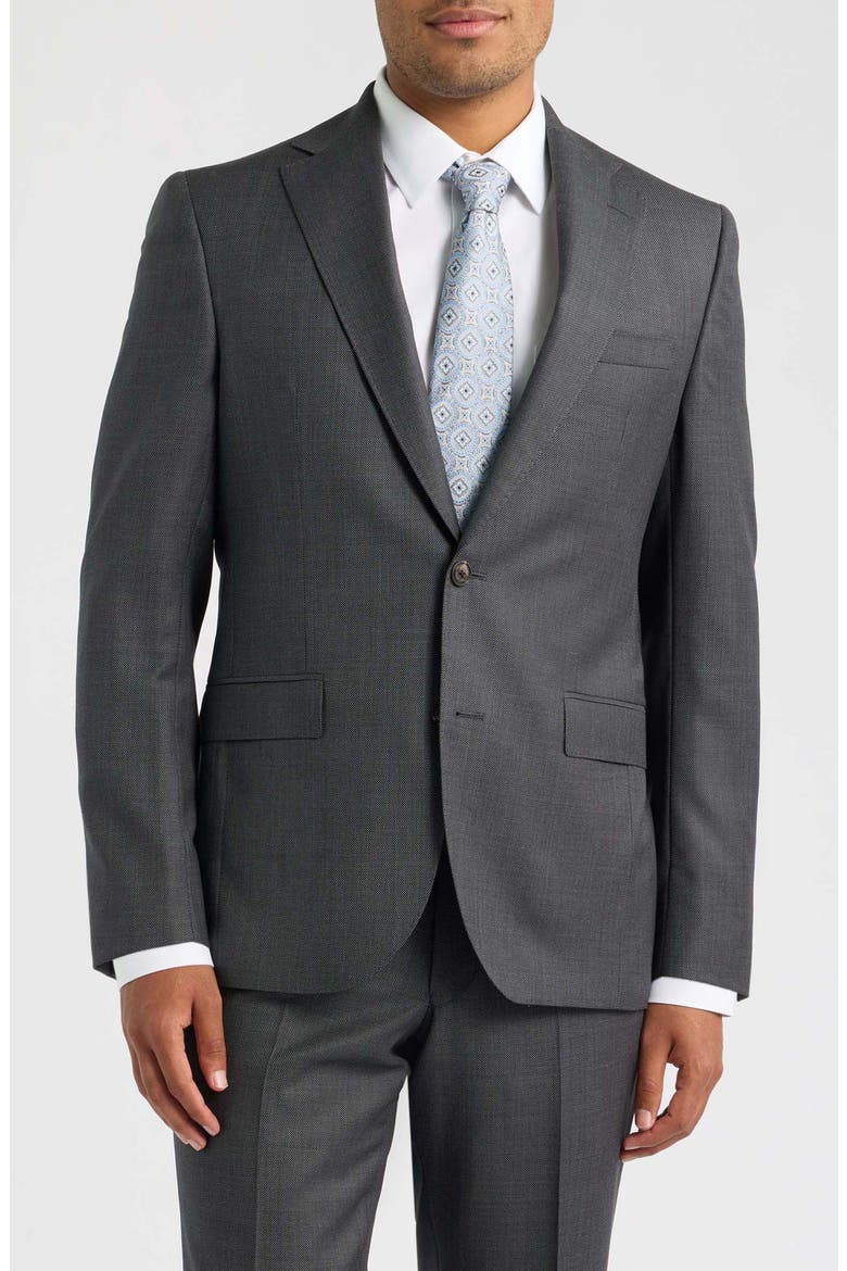 Esprit Birdseye Wool Suit, Alternate, color, GREY