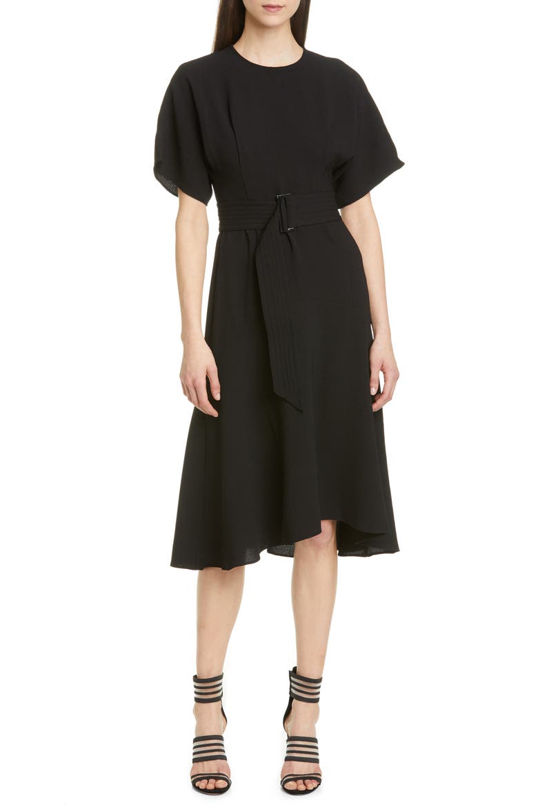 Textured Belt Dress, Alternate, color, BLACK
