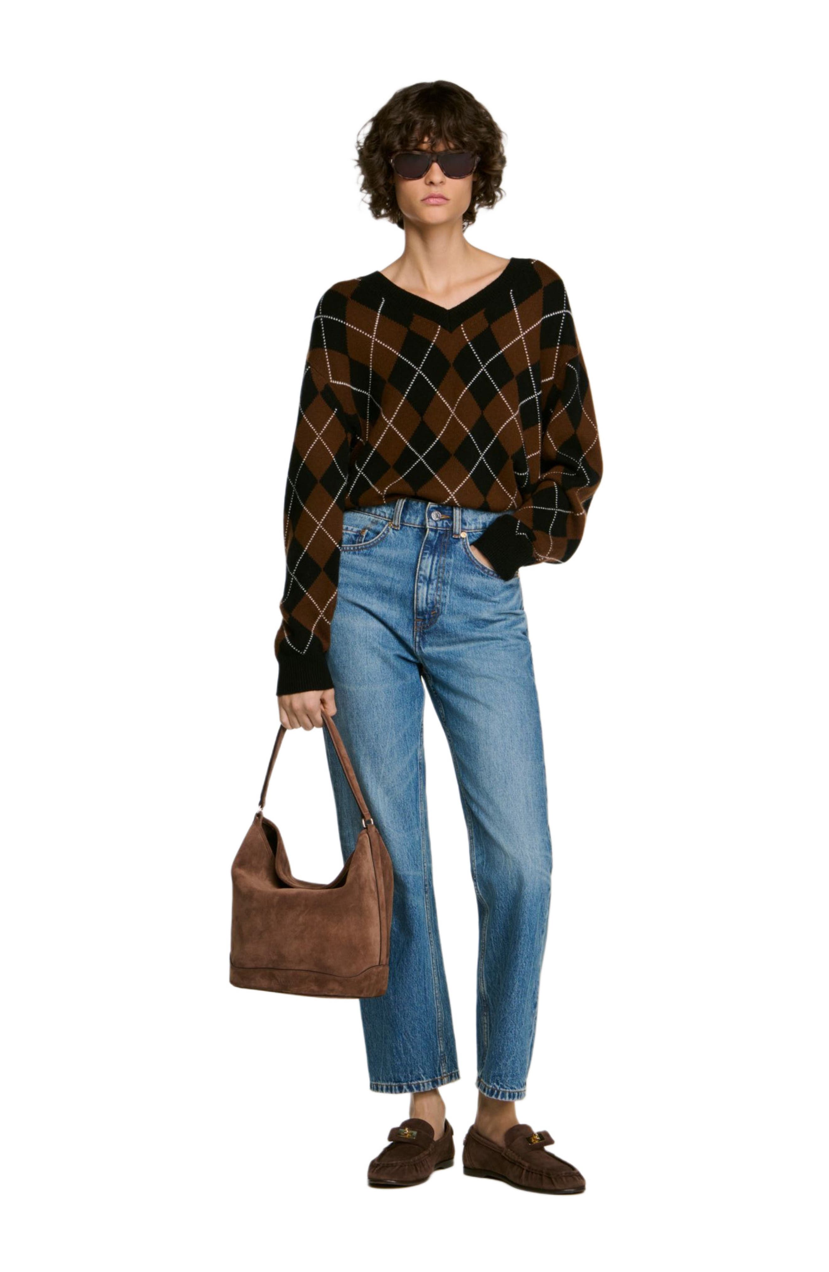 TANGOSO suede bucket bag, Alternate, color, Brown