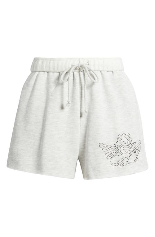 Boys Lie 1-800 Basic Embellished Sweat Shorts In White