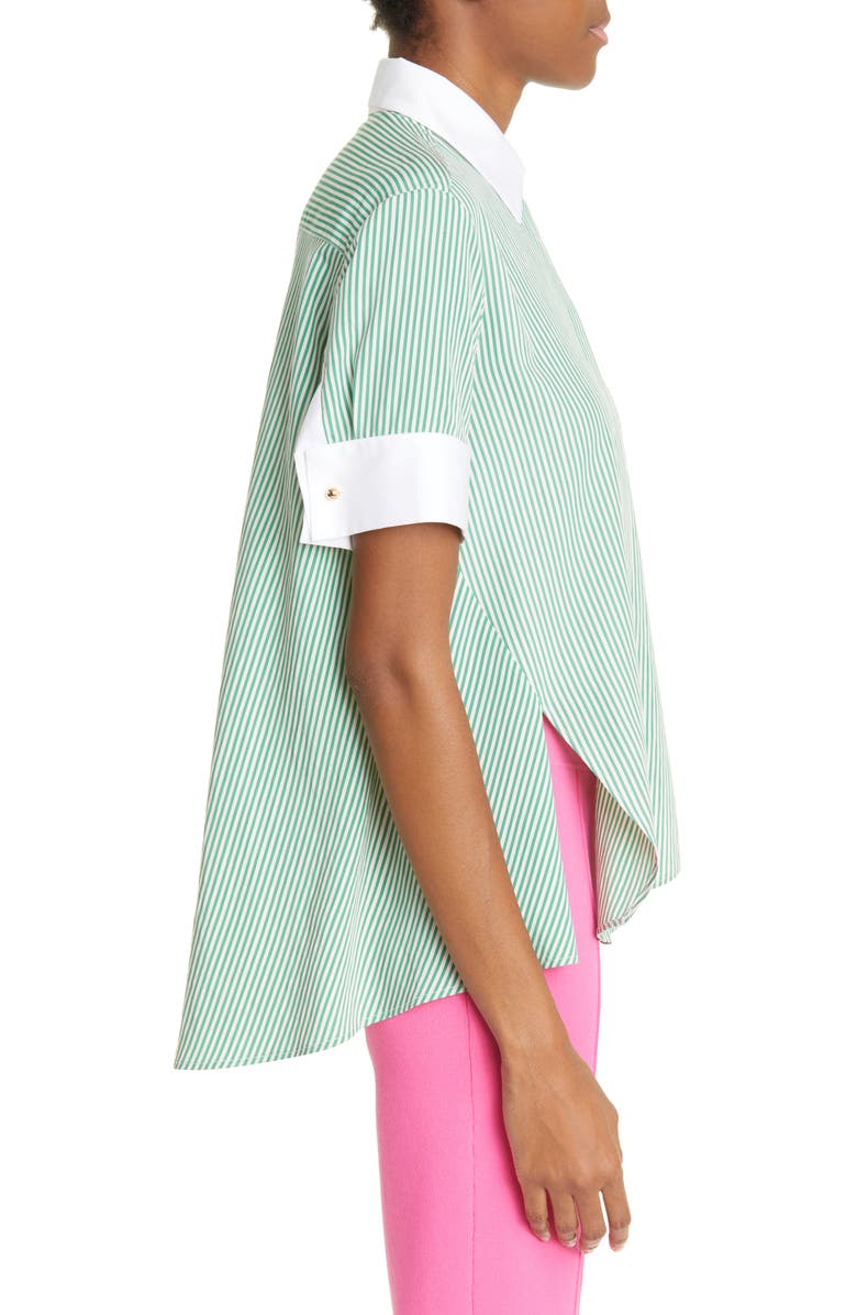 Adam Lippes Stripe Trapeze Shirt, Alternate, color, 