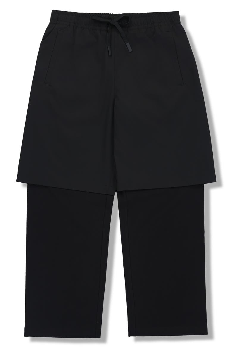 Stay Layered Cotton Drawstring Pants, Main, color, BLACK