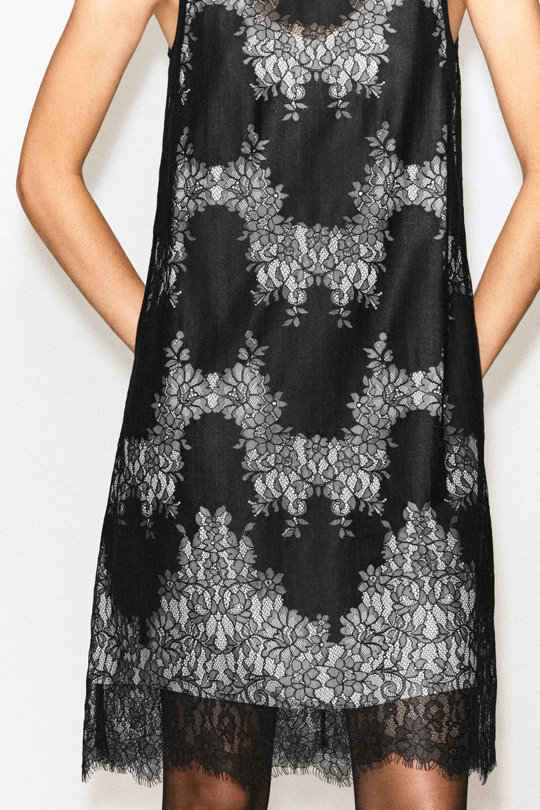 Sleeveless Lace Midi Dress, Alternate, color, BLACK